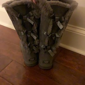 Grey Bow UGG Boots